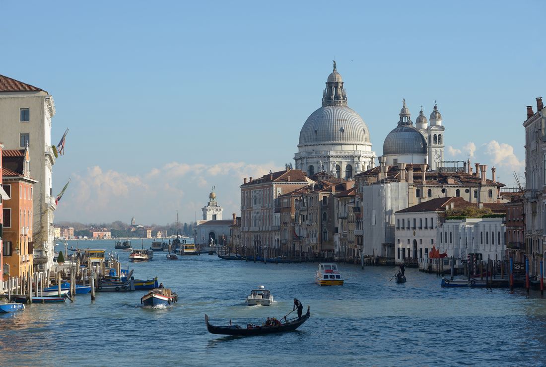 The domed church of Santa Maria della Salute at the mouth of the Grand Canal
